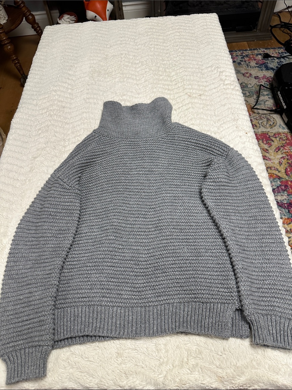 Girls' Turtle Neck Sweater Soft Acrylic Grey 9/10